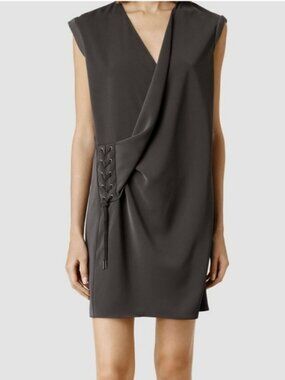 AllSaints Aures Dress with Lace Up Detail